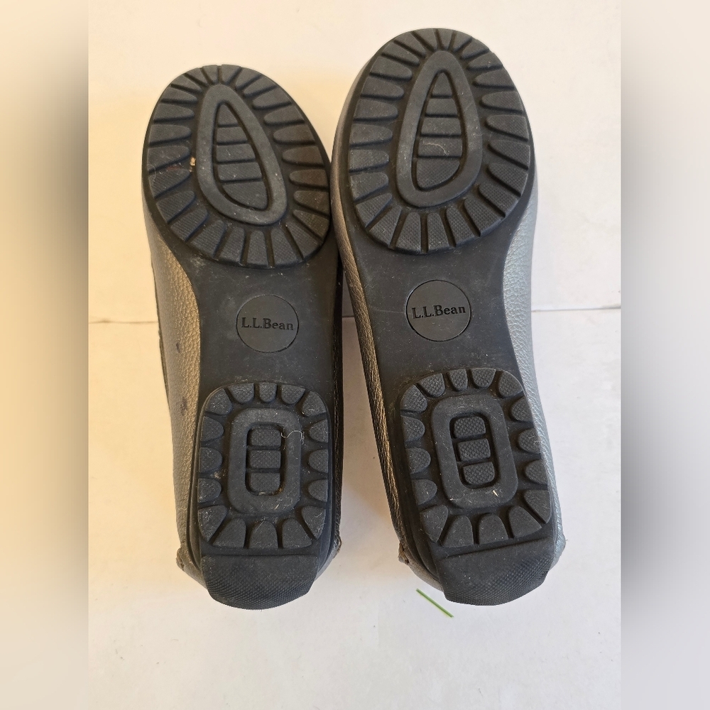 L.L.Bean Women's Leather Silver Metallic Driving Moccasin Loafers Size 7.5 - Picture 11 of 15